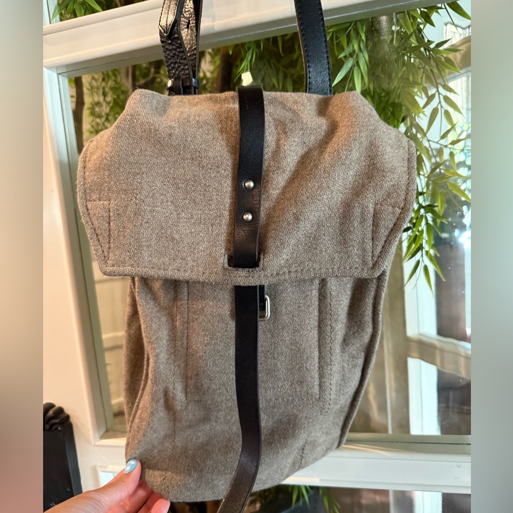 Y's by Yohji Yamamoto Crossbody gray and Black wool Rectangle Soft Bag